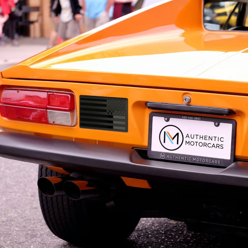 3D All-Black American Flag Emblem Decal