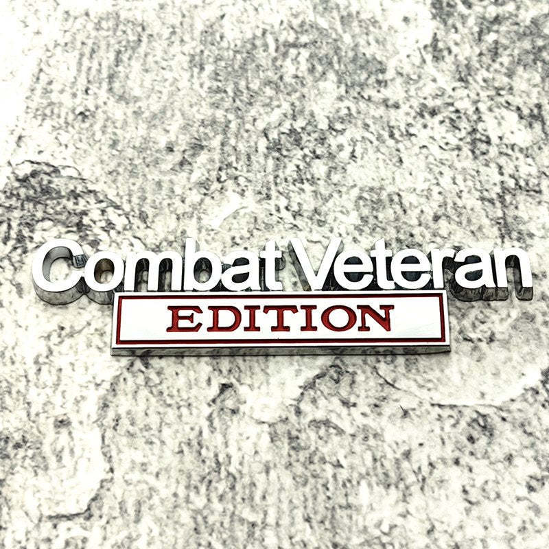 Combat Veteran - 2 Pcs Emblem Sticker Badge - TE007