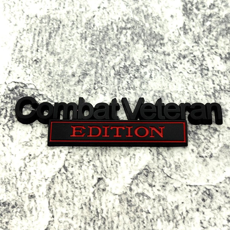 Combat Veteran - 2 Pcs Emblem Sticker Badge - TE007