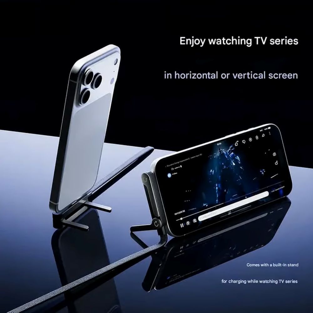 2-in-1 Invisible Holder Charger Cable - 240W Fast Charging Cord with Built-In Phone Stand