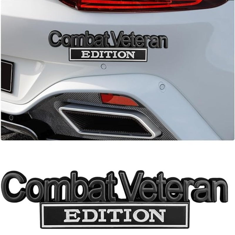 Combat Veteran - 2 Pcs Emblem Sticker Badge - TE007