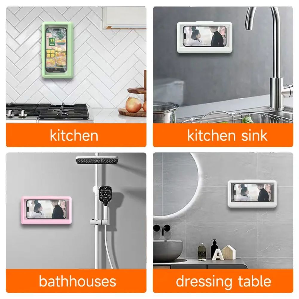 Waterproof Shower Phone Holder – 360° Rotating Wall Mount for Smartphones