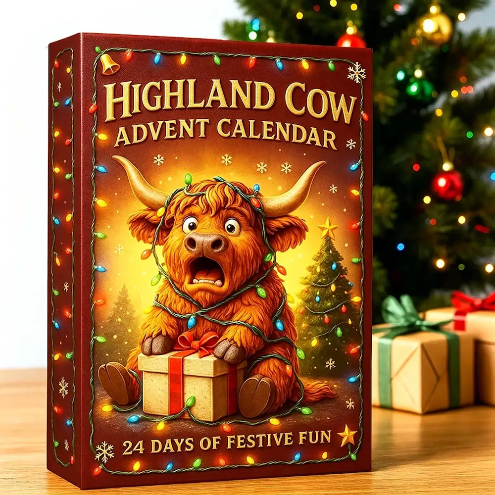 Highland Cow Advent Calendar - 3D Handmade Highland Cow Doll (24Pcs)