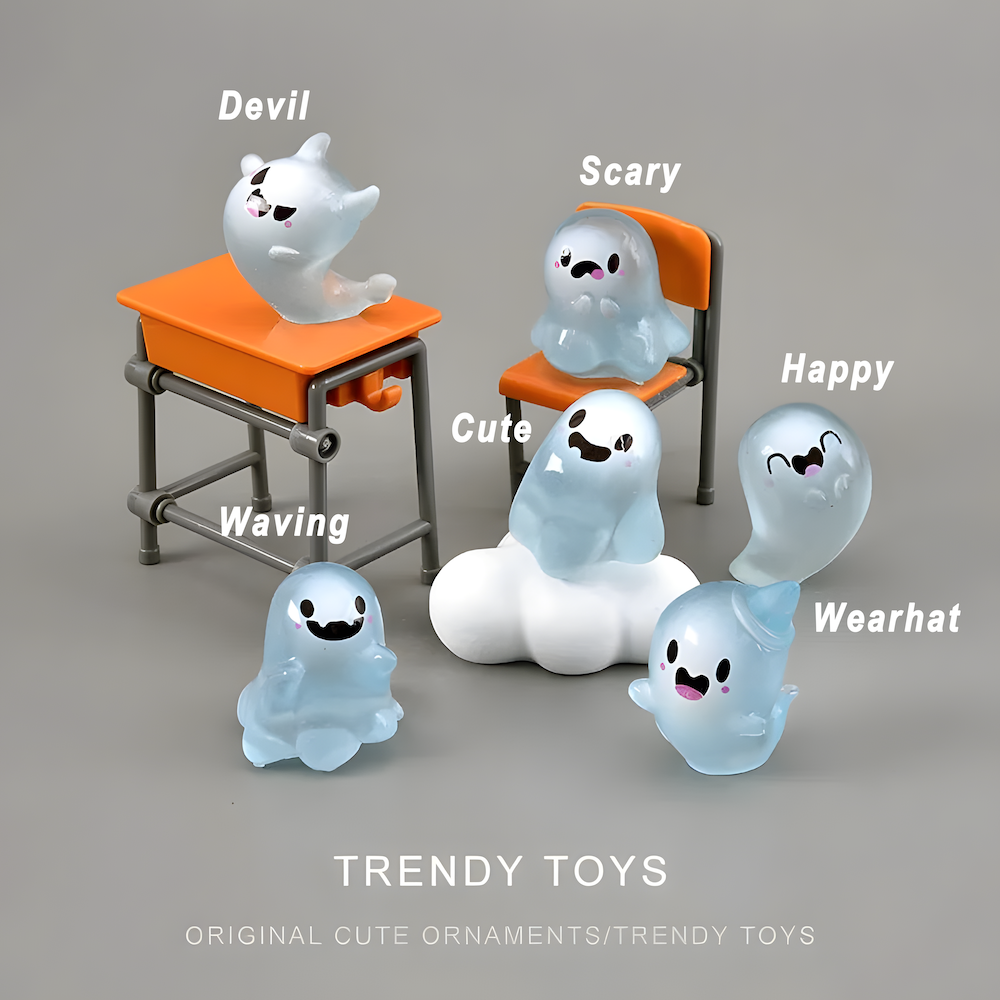 Glow in the Dark Mini Ghost Figures with Box