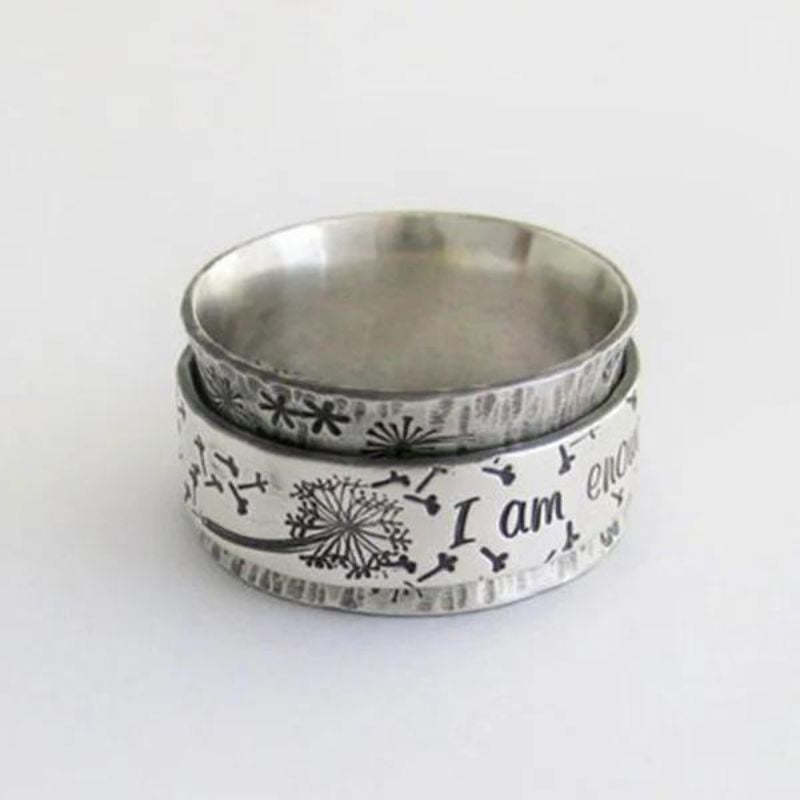 Silver Dandelion Spinner Ring✨ - ''I'm enough exactly as I am''🥰