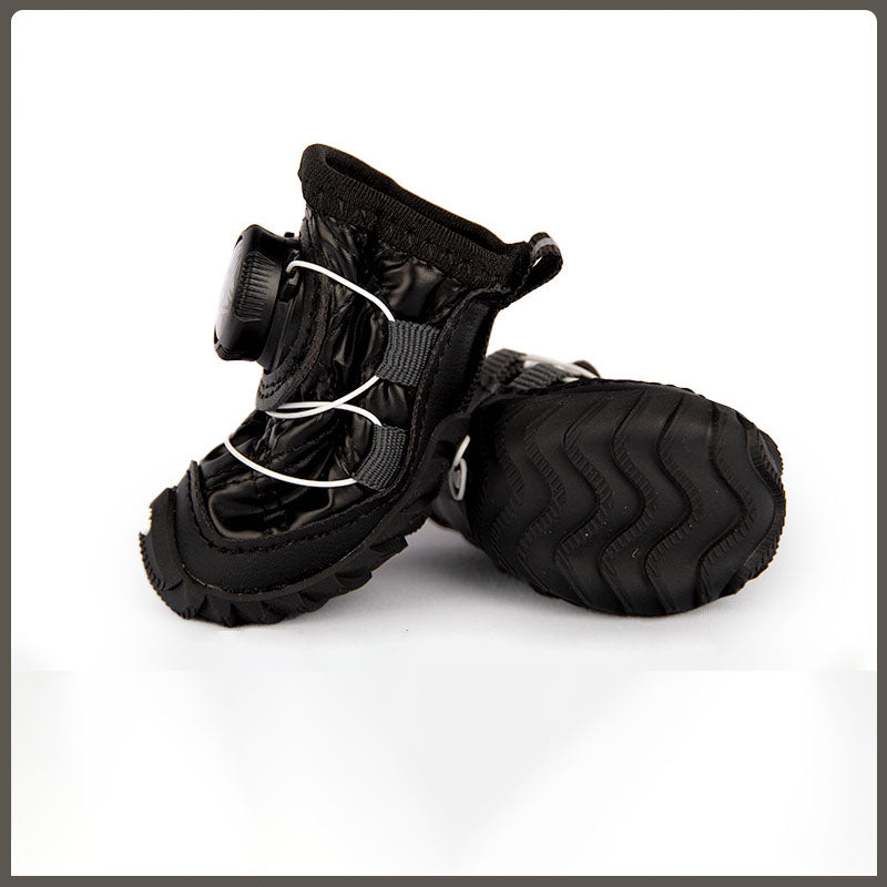 Fleece-Lined Winter Dog Shoes With Dial Fit System – 4PCS