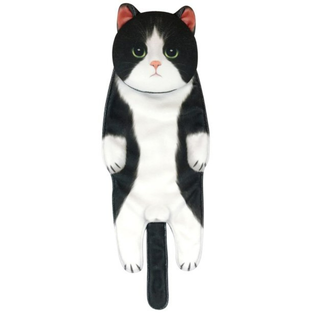 Adorable Cat Hand Towel With Hanging Loop - Tuxedo Cat