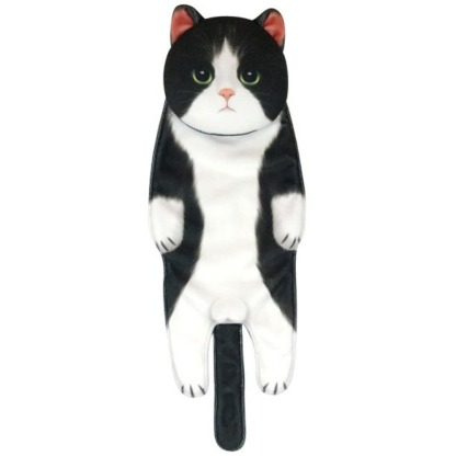 Adorable Cat Hand Towel With Hanging Loop - Tuxedo Cat