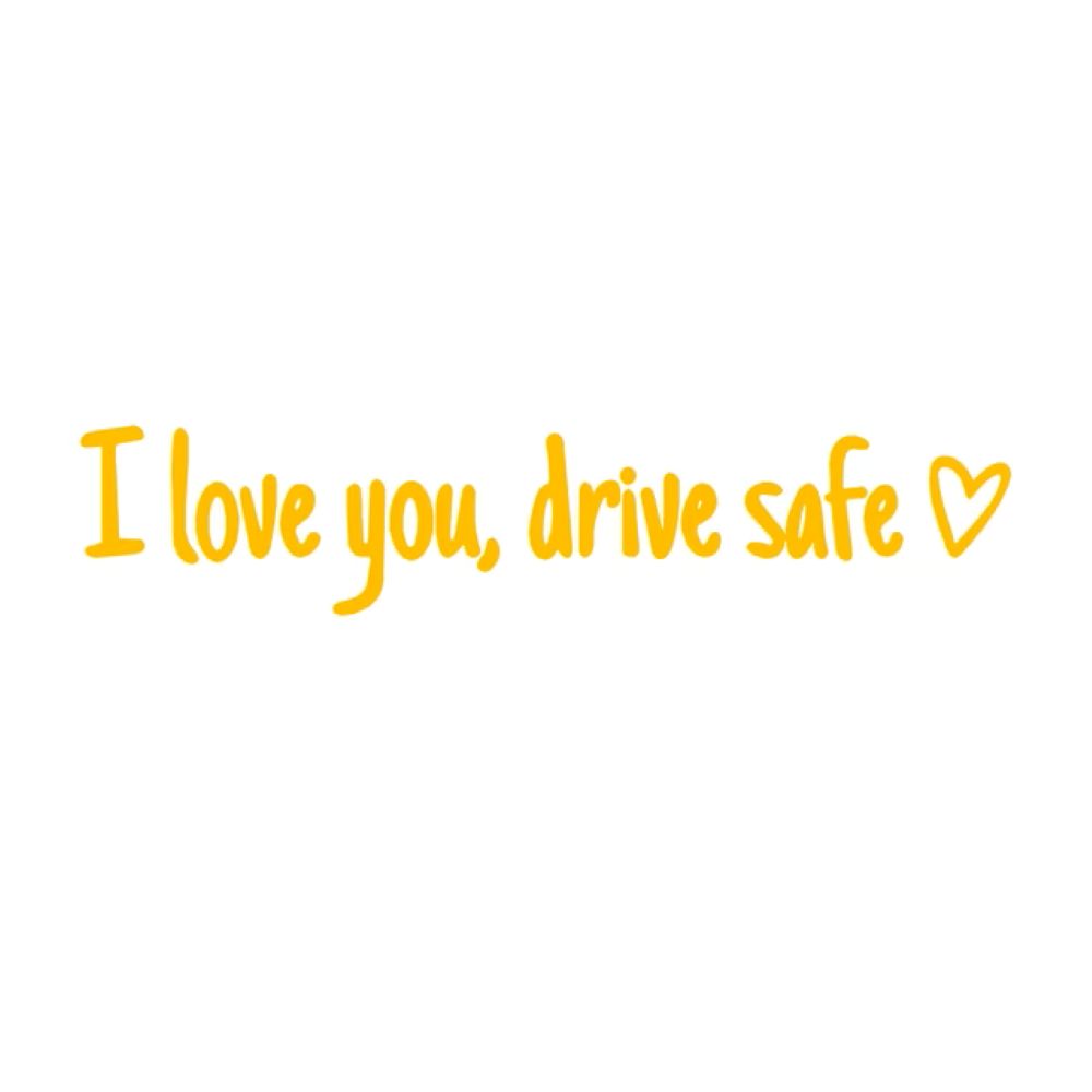“I Love You, Drive Safe” Car Mirror Decal Set – Cute Reflective Vinyl Stickers