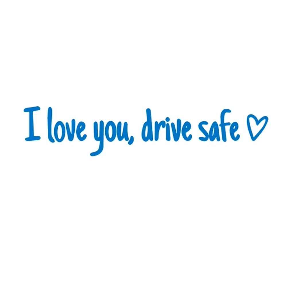 “I Love You, Drive Safe” Car Mirror Decal Set – Cute Reflective Vinyl Stickers