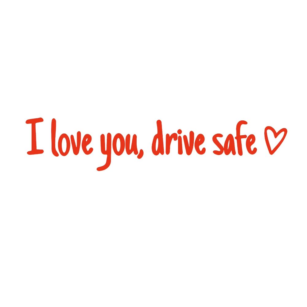 “I Love You, Drive Safe” Car Mirror Decal Set – Cute Reflective Vinyl Stickers