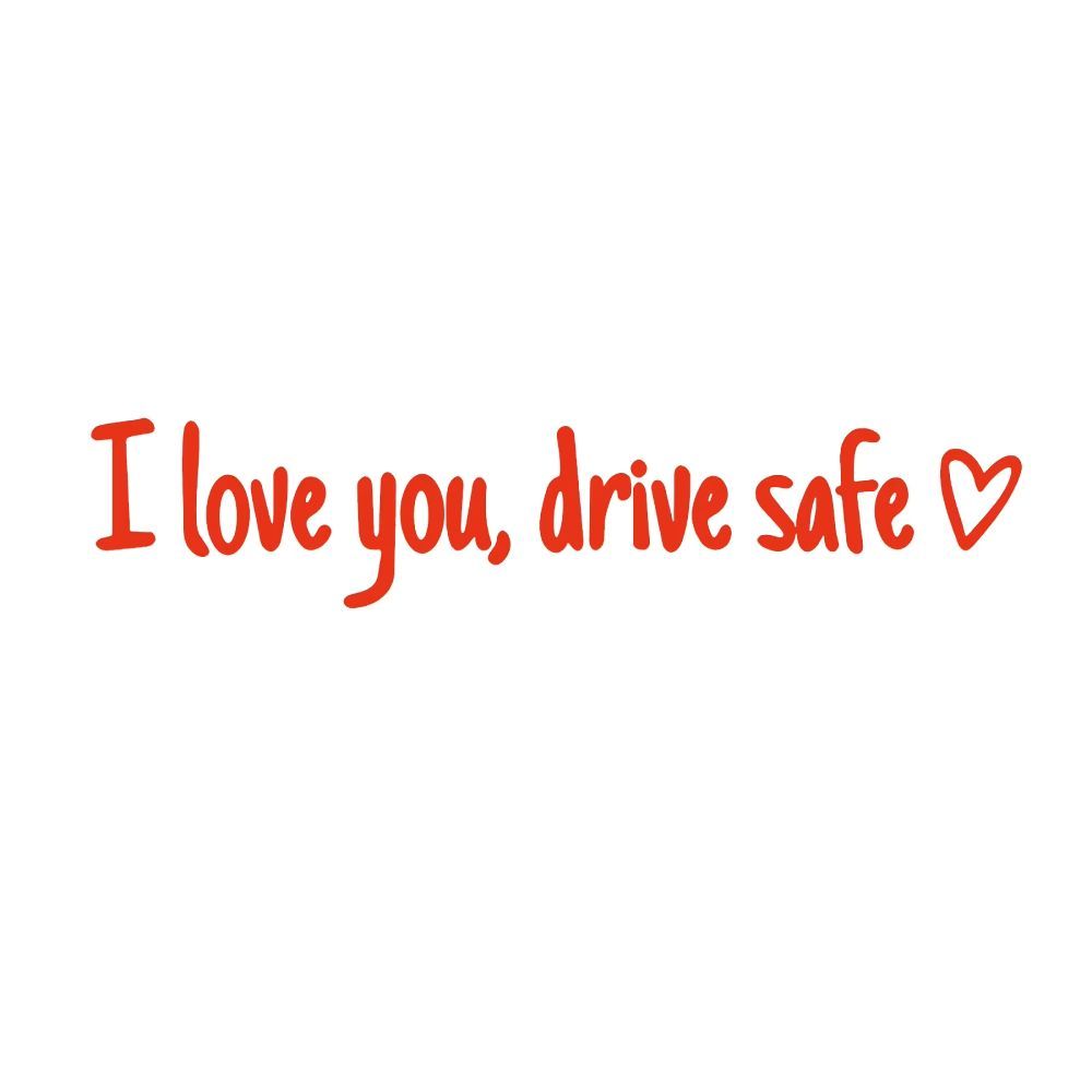 “I Love You, Drive Safe” Car Mirror Decal Set – Cute Reflective Vinyl Stickers