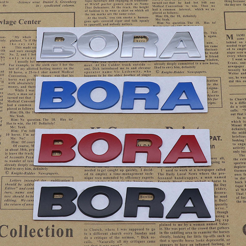 Bora - Emblem Sticker Badge, Funny Decals for Car, Truck, SUV, Motorcy