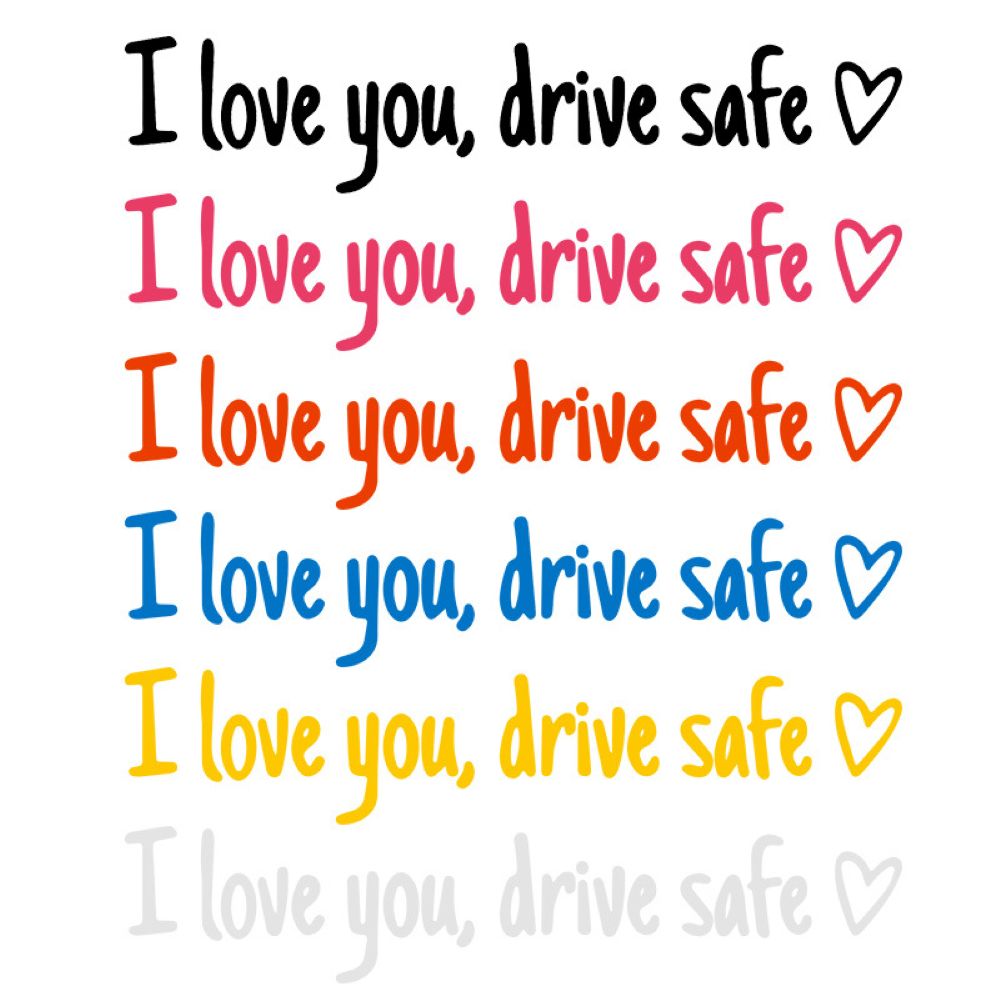 “I Love You, Drive Safe” Car Mirror Decal Set – Cute Reflective Vinyl Stickers