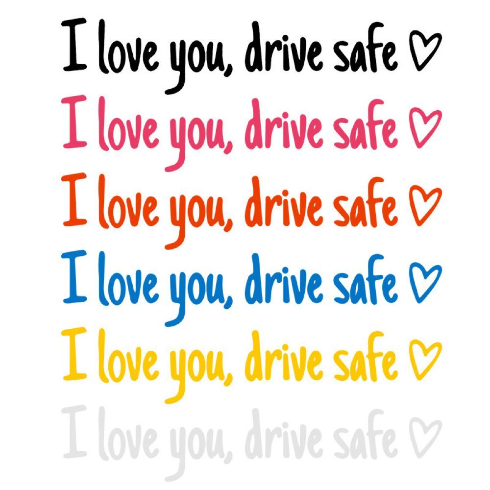 “I Love You, Drive Safe” Car Mirror Decal Set – Cute Reflective Vinyl Stickers