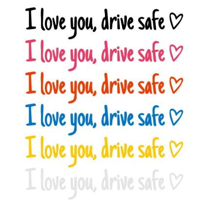 “I Love You, Drive Safe” Car Mirror Decal Set – Cute Reflective Vinyl Stickers