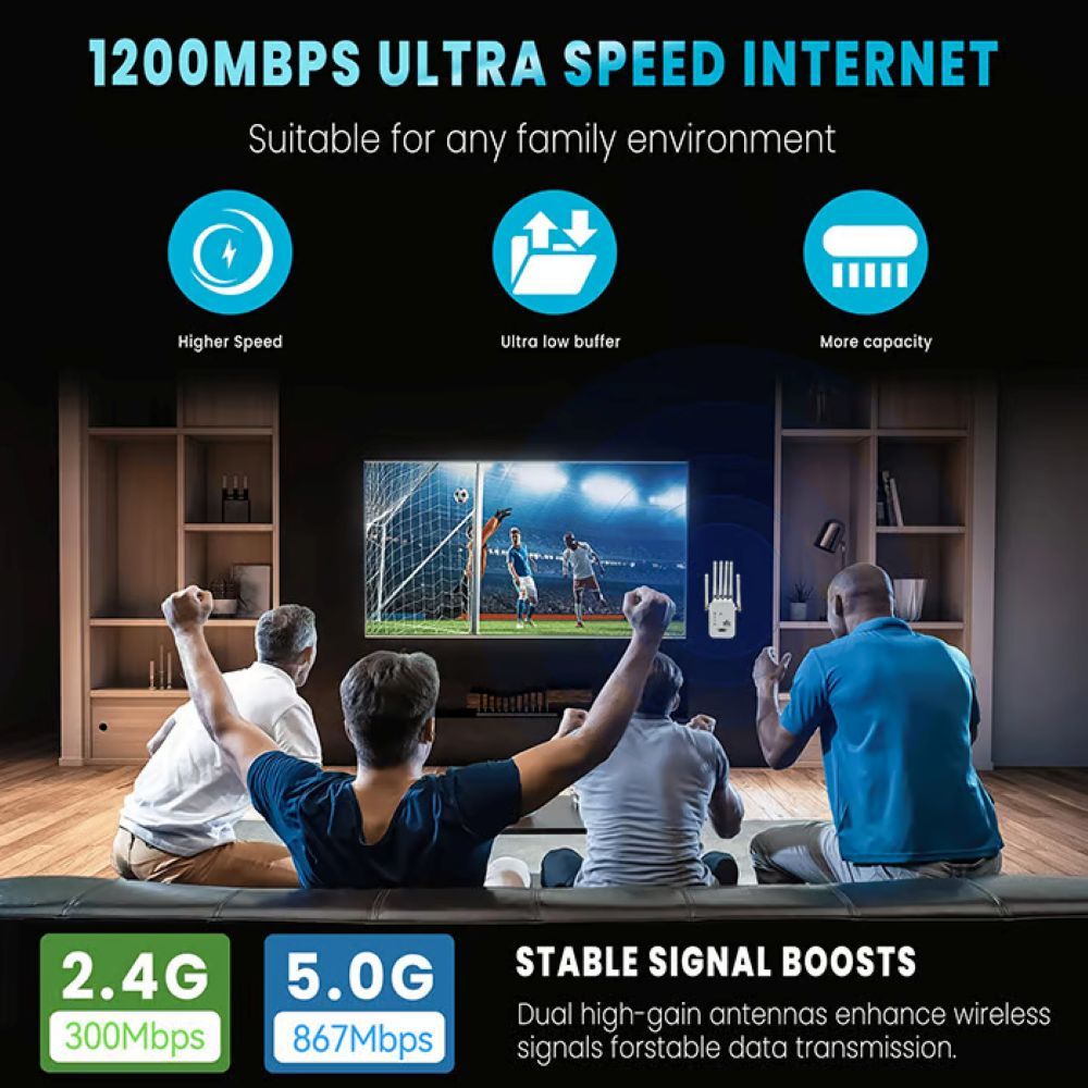 1200Mbps Ultra-Speed WiFi Repeater