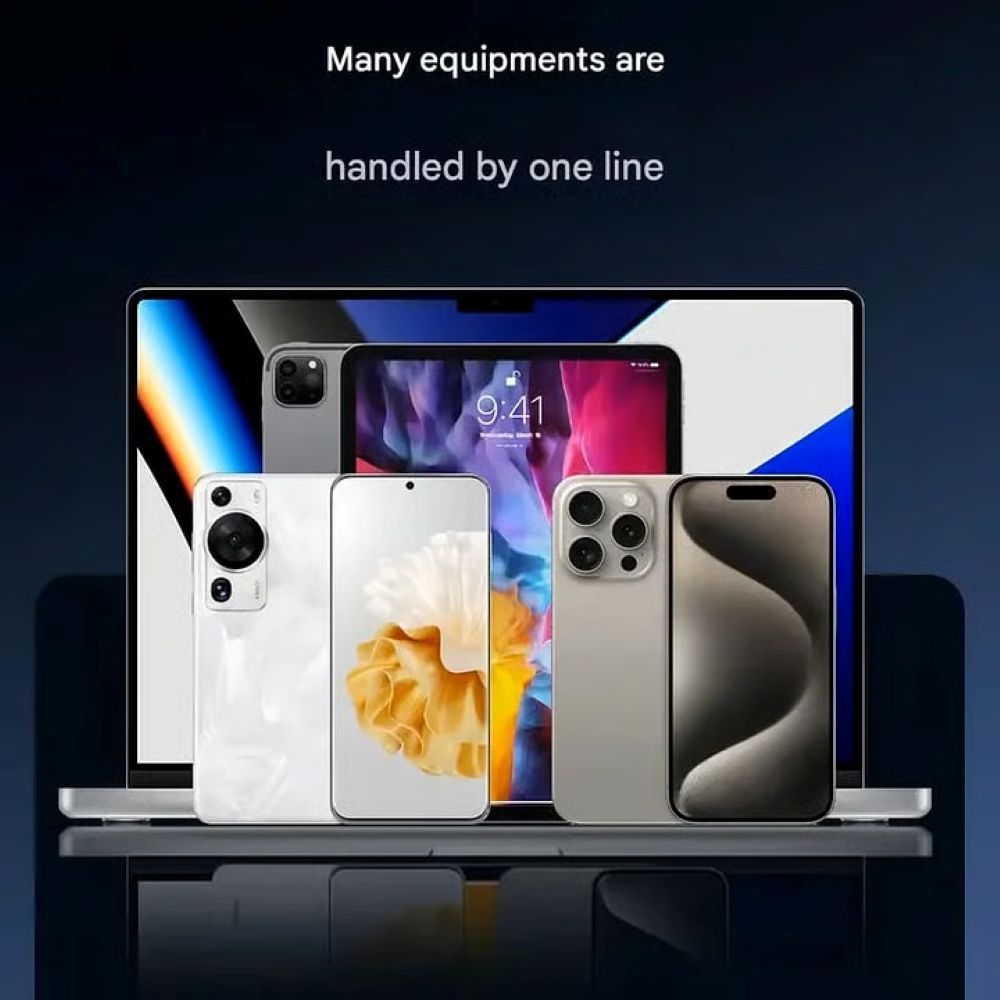 2-in-1 Invisible Holder Charger Cable - 240W Fast Charging Cord with Built-In Phone Stand