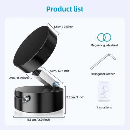 Adjustable Vacuum Magnetic Suction Cup Phone Mount - Hands-Free Magnetic Cell Phone Holder