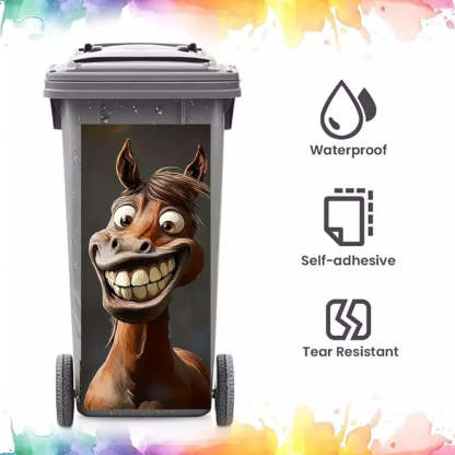 Waterproof PVC trash can sticker for indoor and outdoor use