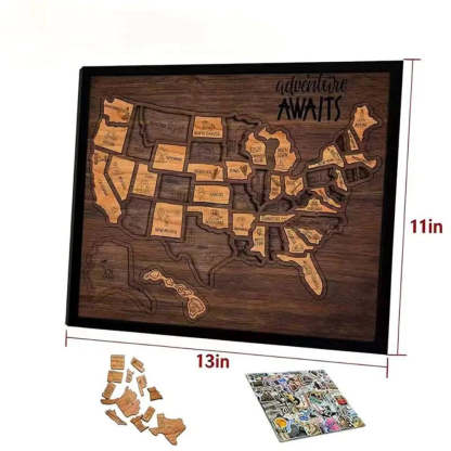 Wooden USA Travel Map Puzzle
