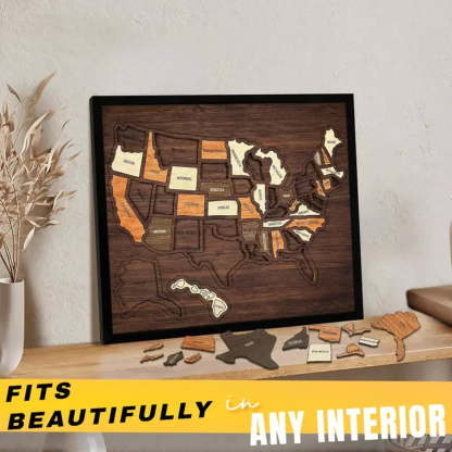 Wooden USA Travel Map Puzzle