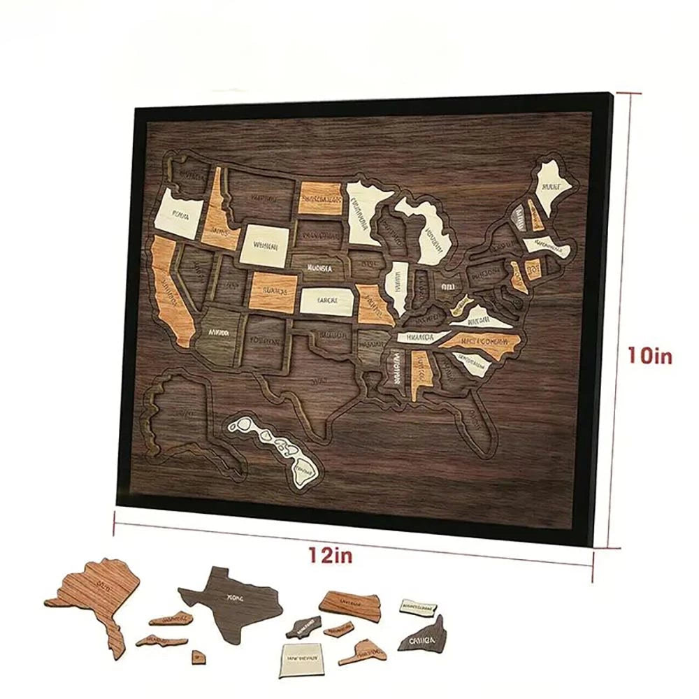 Wooden USA Travel Map Puzzle