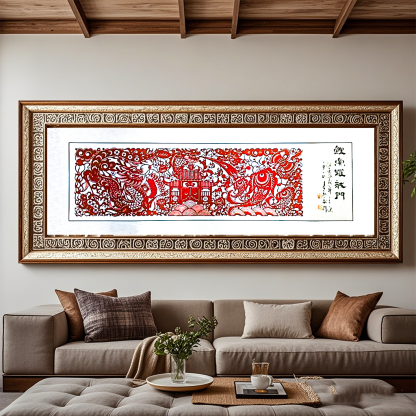 The pattern of carp jumping over the Dragon Gate in the style of dragon pillars