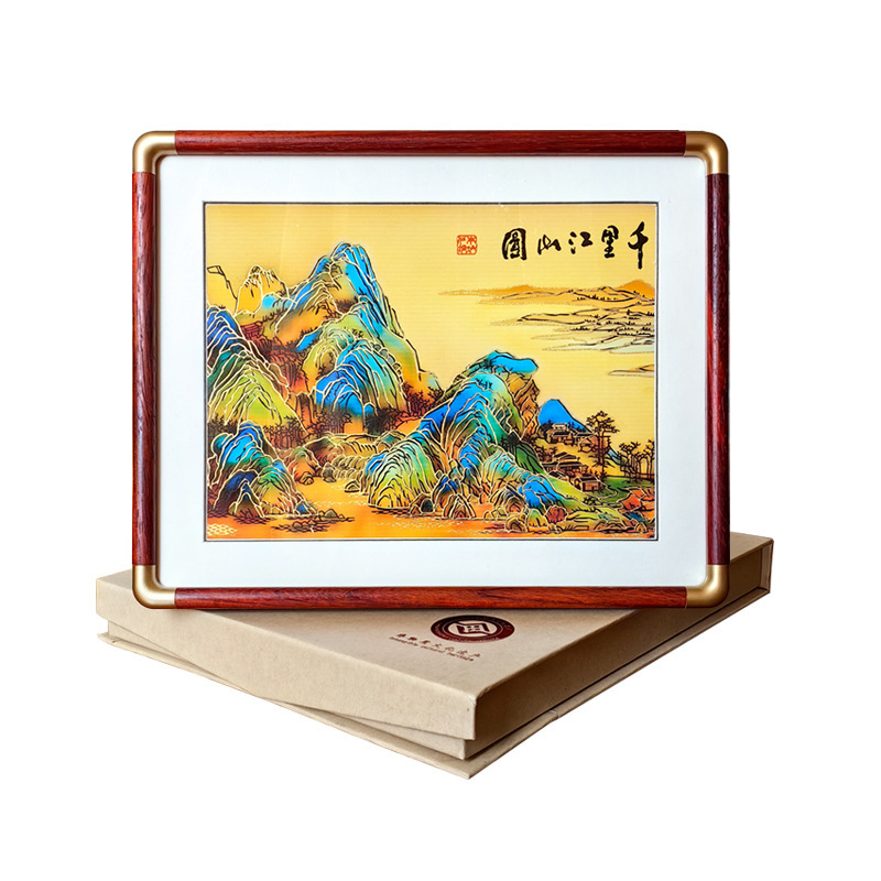 Multi-layer colored hand-cut paper landscape decorative paintings-Papercutartist