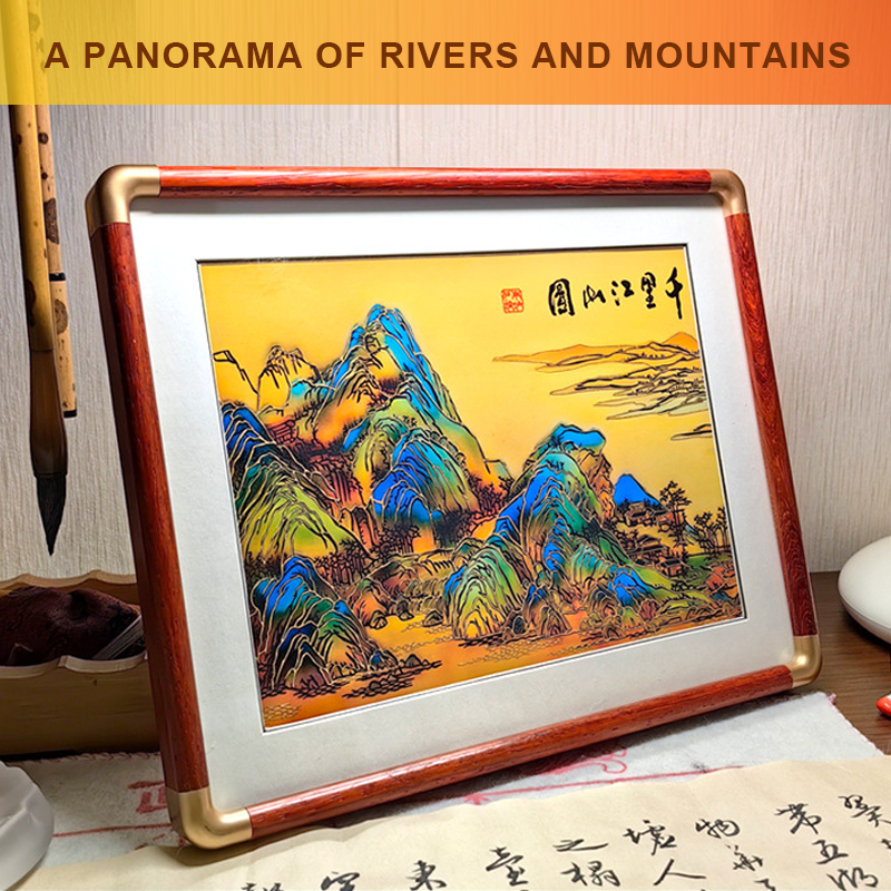 Multi-layer colored hand-cut paper landscape decorative paintings-Papercutartist