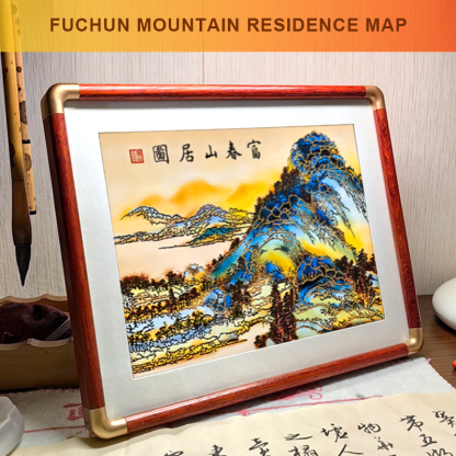 Multi-layer colored hand-cut paper landscape decorative paintings-Papercutartist