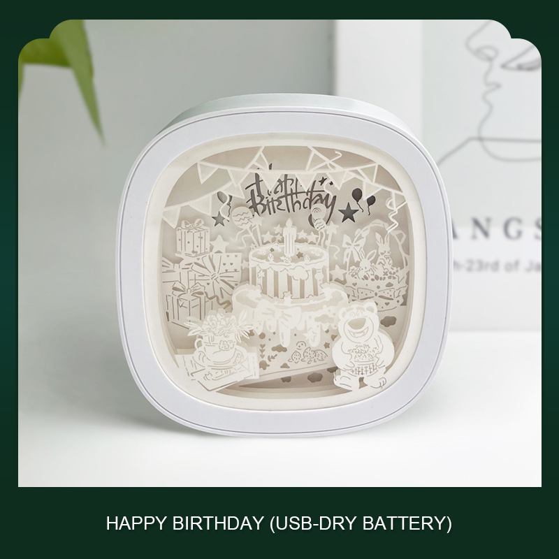 Guochao 3D three-dimensional paper carving lamp