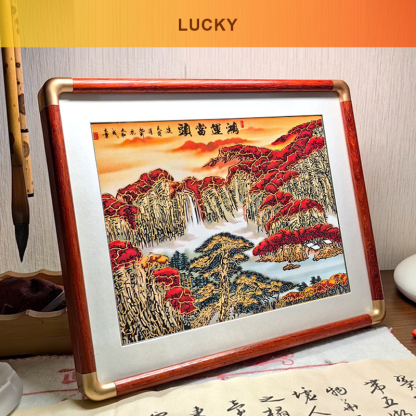 Multi-layer colored hand-cut paper landscape decorative paintings-Papercutartist