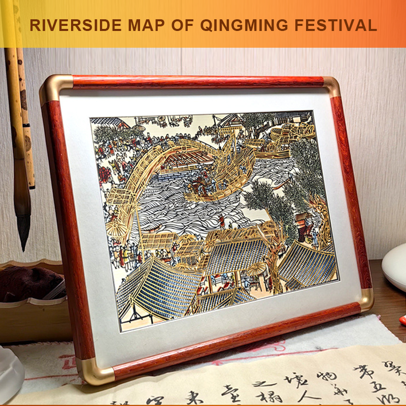 Multi-layer colored hand-cut paper landscape decorative paintings-Papercutartist