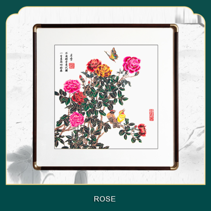 Colorful flower-and-bird non-heritage paper-cutting-Papercutartist