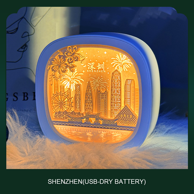 Guochao 3D three-dimensional paper carving lamp