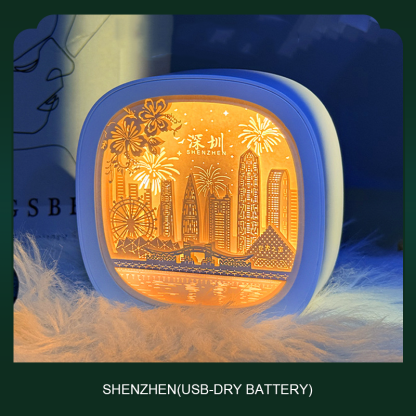 Guochao 3D three-dimensional paper carving lamp