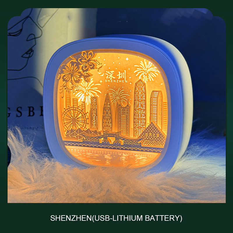 Guochao 3D three-dimensional paper carving lamp