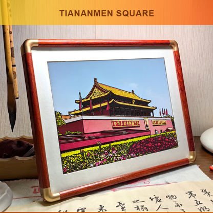 Multi-layer colored hand-cut paper landscape decorative paintings-Papercutartist