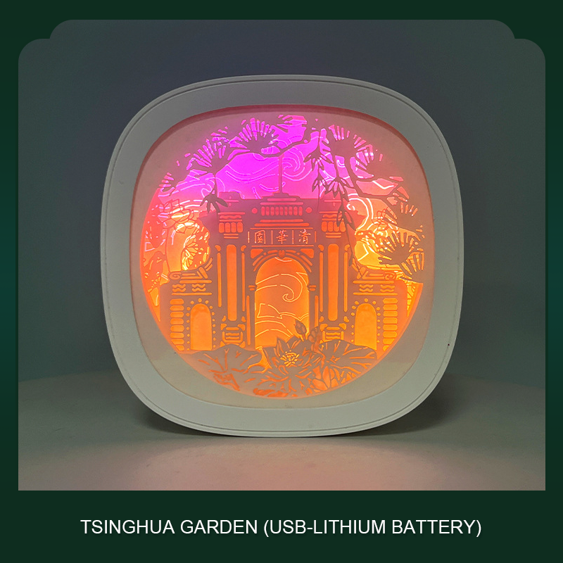 Guochao 3D three-dimensional paper carving lamp