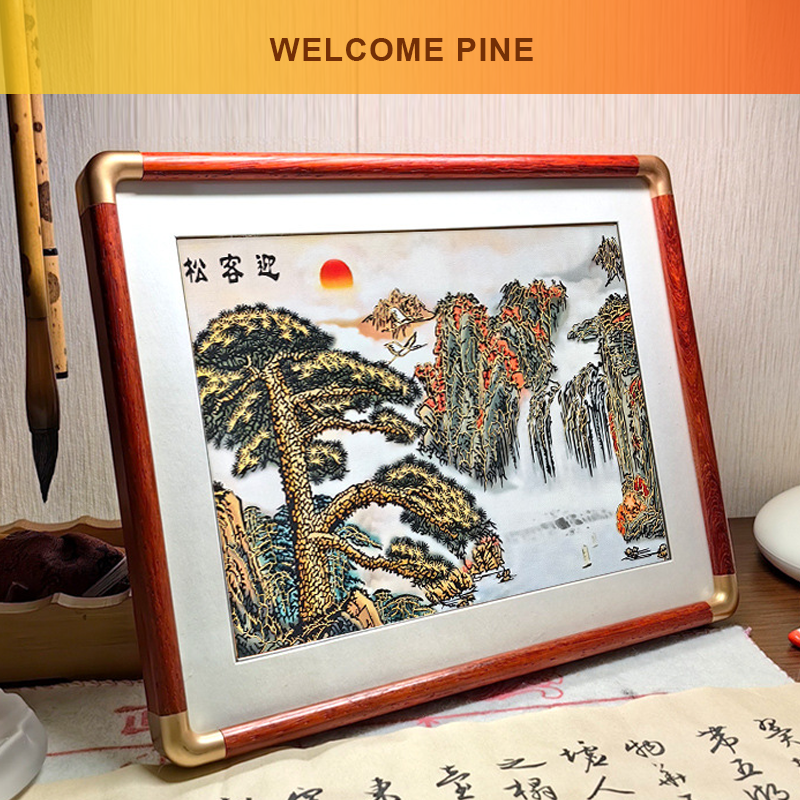 Multi-layer colored hand-cut paper landscape decorative paintings-Papercutartist