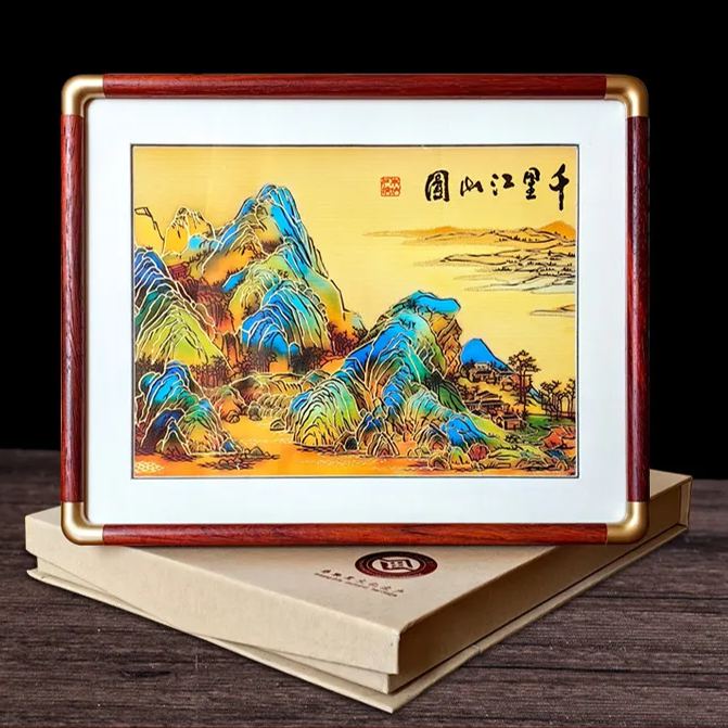 Multi-layer colored hand-cut paper landscape decorative paintings-Papercutartist