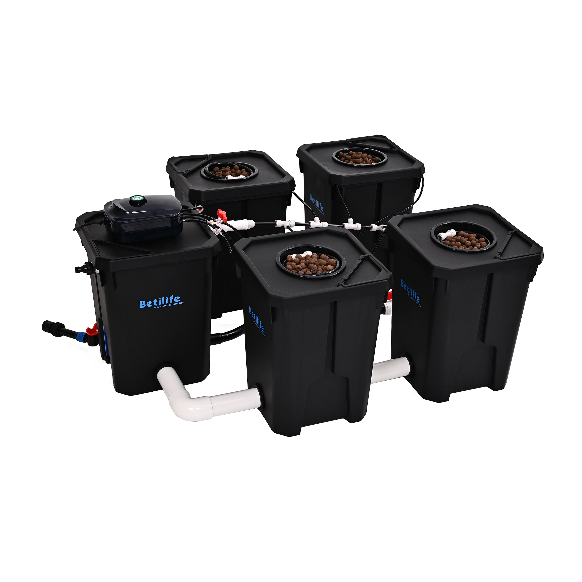 1 Betilife 4 Buckets RDWC Hydroponic System 7 Gallon 27L Product Image