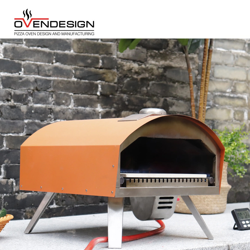 12" Collapsible Gas Pizza Oven With U-shaped Fire Row Burning