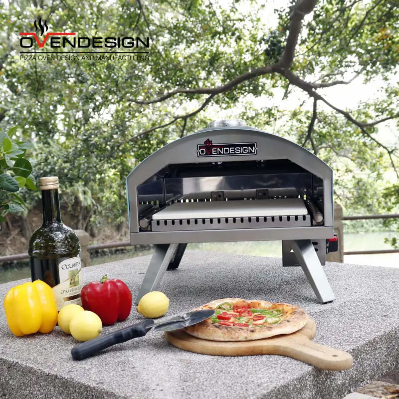 12" Collapsible Gas Pizza Oven With U-shaped Fire Row Burning