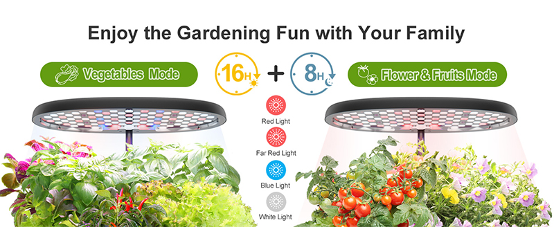 12 Pods Hydroponic Grow System, Indoor Herb Garden Planter with LED Growth Lamp Enjoy the Gardening Fun with Your Family