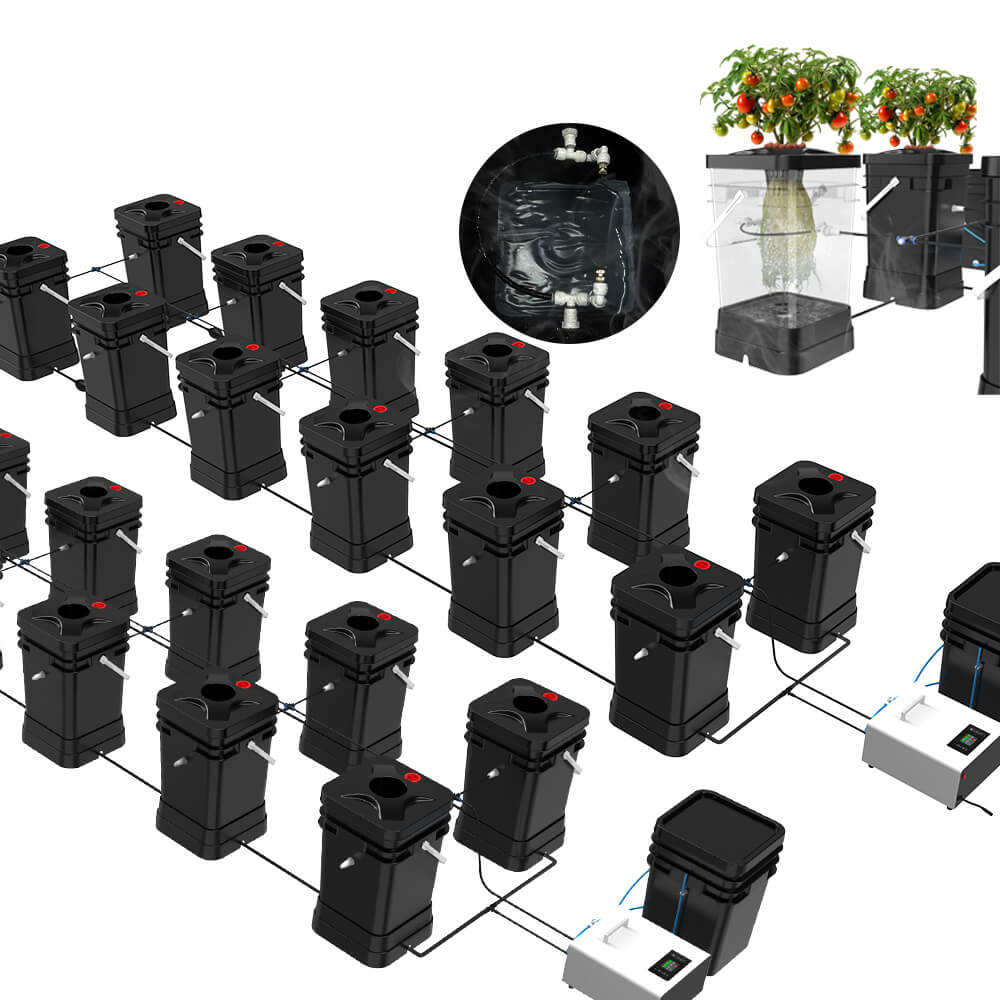 12-Pot Site Aeroponics Buckets RDWC Hydroponic Growing System Kits for sale