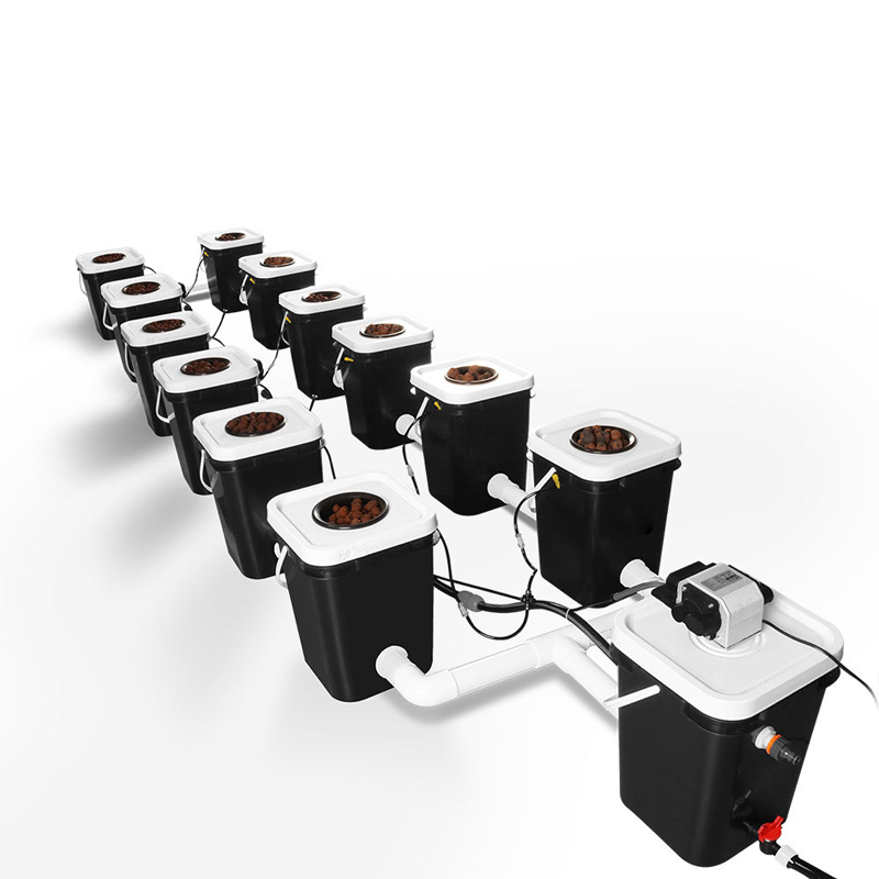 12 Sites Bubble Flow Buckets DWC RDWC Hydroponic Growing System Kits