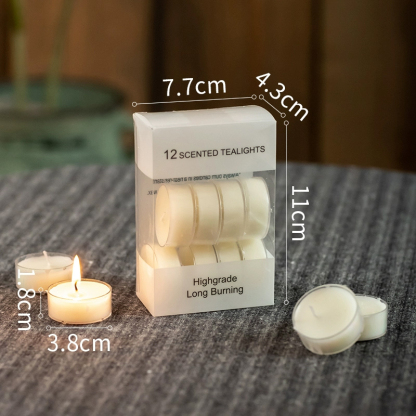 12 round white candles