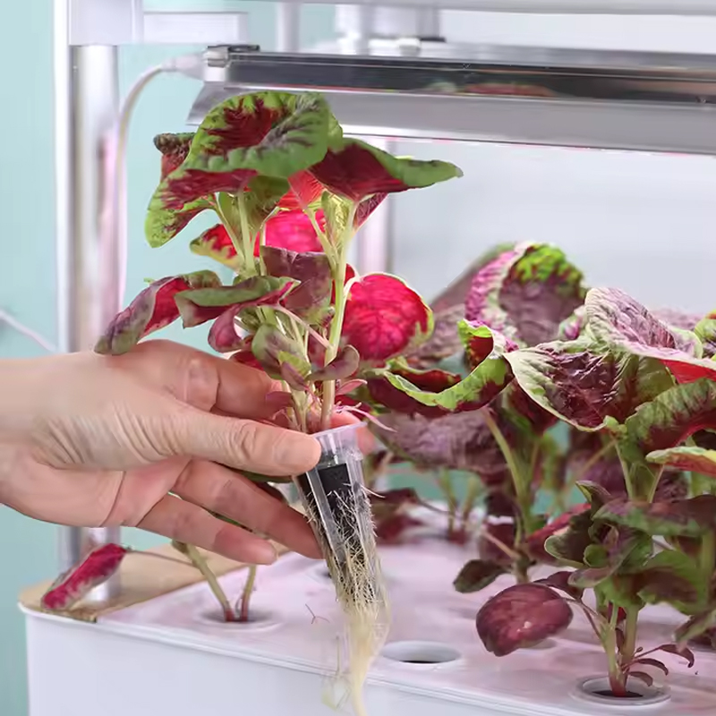 120 Pods Hydroponic System with LED Grow Light Indoor Vertical Garden, Single plant hydroponic clip display